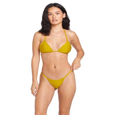Volcom Women's Standard Simply Seamless Triangle Swimsuit Bikini Top, Moss