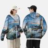 GFLFMXZW Sun Protection Hoodie for Men Women UPF 50+ Long Sleeve Sun Shirts Rash Guard Jacket Beach Lighthouse Sun Shirt X-Large Black view 4