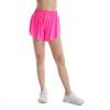 Celfaeree 3-4 Packs Girls Flowy Butterfly Shorts Athletic 2 in 1 Running Active Skirt Shorts, Workout Short for Kids Teens Bl/White/Pink/Hot Pink S view 4