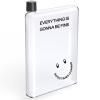 NiHome Flat Water Bottle for Purse 750ml/25oz, A5 Transparent Plastic Book-Shaped Portable for Travel, BPA-Free Leak-Proof Square for Bag (Smile) view 1