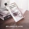 NiHome Flat Water Bottle for Purse 750ml/25oz, A5 Transparent Plastic Book-Shaped Portable for Travel, BPA-Free Leak-Proof Square for Bag (Smile) view 2