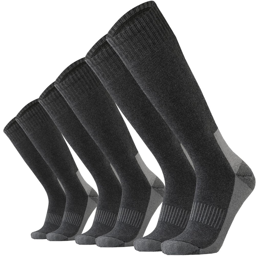 SoxDaddy Thick Cushion Socks for Men 3Packs Warm Work Heavyweight Cotton Breathable Thermal Warm Socks(US10-13, Gray)