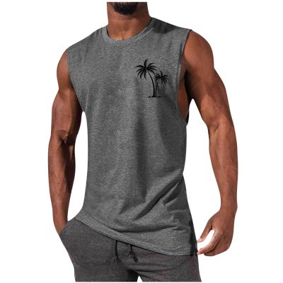 Men's Muscle Tank Tops Summer Swim Beach Casual Sleeveless T-Shirts Gym Bodybuilding Workout Training Athletic Vests