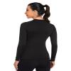 HovSiyla 3 Pack Womens Thermal Compression Long Sleeve Shirts Fleece Lined Tops Crew Neck Slim Fit Base Layer Ladies Underwear 3 Black Large view 2