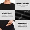HovSiyla 3 Pack Womens Thermal Compression Long Sleeve Shirts Fleece Lined Tops Crew Neck Slim Fit Base Layer Ladies Underwear 3 Black Large view 4
