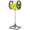 Tennis Ball Collector, 2 in 1 Tennis Balls Pickup Rollers Tool, Telescopic Tennis Ball Roller Hopper Pickup, 80 Balls Capacity, for Schools Coaches Clubs Picking and Storage Balls view 1
