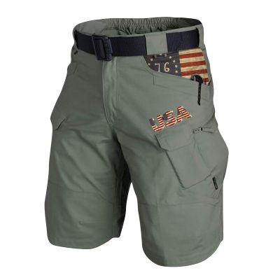 NineFit Basics Men's Cargo Shorts Graphic Tactical Shorts with Zipper Pockets Outdoor Hiking Fishing Shorts for Men Golf Shorts American Flag Shorts for Men Cargo Shorts for Men Shorts Army Green Large