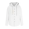NineFit Basics Cotton Linen Hoodies For Men Drawstring Hooded Button Down Beach Hippie Shirt Casual Lightweight Long Sleeve Blouse White, Medium view 3