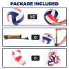 6 Pack Volleyballs Official Size 5, Soft Bulk Recreational Volley Balls with Pump and Net Bag for Indoor Outdoor Beach Pool Water Sand Game Training Match Gift for Beginner Women, Red Navy Blue Blue view 2