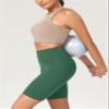 ODODOS 8" Tummy Control Biker Shorts for Women with Pockets High Waist Running Workout Athletic Yoga Shorts, Dark Green, Large view 3