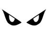 Angry Eyes Vinyl Decal Sticker Design #2 Waterproof Motorcycles Motorbikes Motor Bicycles Bikes Helmets Car Laptop Phone (White, 11" x 4") view 3