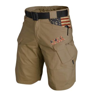 NineFit Basics Men's Cargo Shorts Graphic Tactical Shorts with Zipper Pockets Outdoor Hiking Fishing Shorts for Men Golf Shorts American Flag Shorts for Men Cargo Shorts for Men Shorts Brown 3X-Large