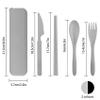 2 Sets Plastic Reusable Utensils Set with Case, Travel Chopsticks Fork Spoon Knife Set for Lunch Box, Portable Cutlery Sets for Travel Camping Daily Use (Black, Grey) view 2