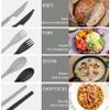 2 Sets Plastic Reusable Utensils Set with Case, Travel Chopsticks Fork Spoon Knife Set for Lunch Box, Portable Cutlery Sets for Travel Camping Daily Use (Black, Grey) view 3
