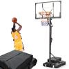 Basketball Hoop Outdoor 10 FT Height Adjustable Basketball Goals Systems Portable with 44" Backboard and Wheels for Youth Adults Kids - Backyard, Driveway, Indoor Play view 1