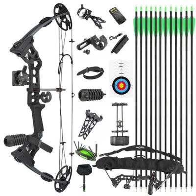 Compound Bow Kit for Adult and Beginner,Hunting Bow Archery Set with Alll Accessory,Draw Weight 20-70 Lbs, Right & Left Hand for Hunting Fishing Target Shooting (Black, Right Handed)
