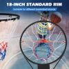 KOTEK 15"/18" Basketball Rim, Wall Door Mounted Basketball Hoop Replacement with All Weather Net, Basketball Rim Goal for Indoor Outdoor Driveway Garage Backyard (Black, 18 Inch) view 2
