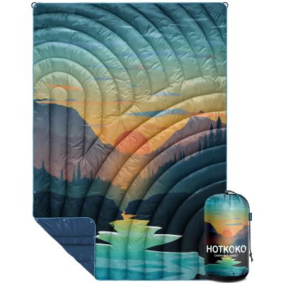 hotkoko MINI Camping Blanket,Lightweight Puffy Printed Camping Blanket Packable Outdoor Blanket for Camping,Traveling, Stadium, Hiking, Picnics