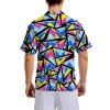 80s Shirts for Men 90s Hawaiian Short Sleeves Printed Casual Button Up Shirts Retro Costumes(80s90s-1-L) view 2