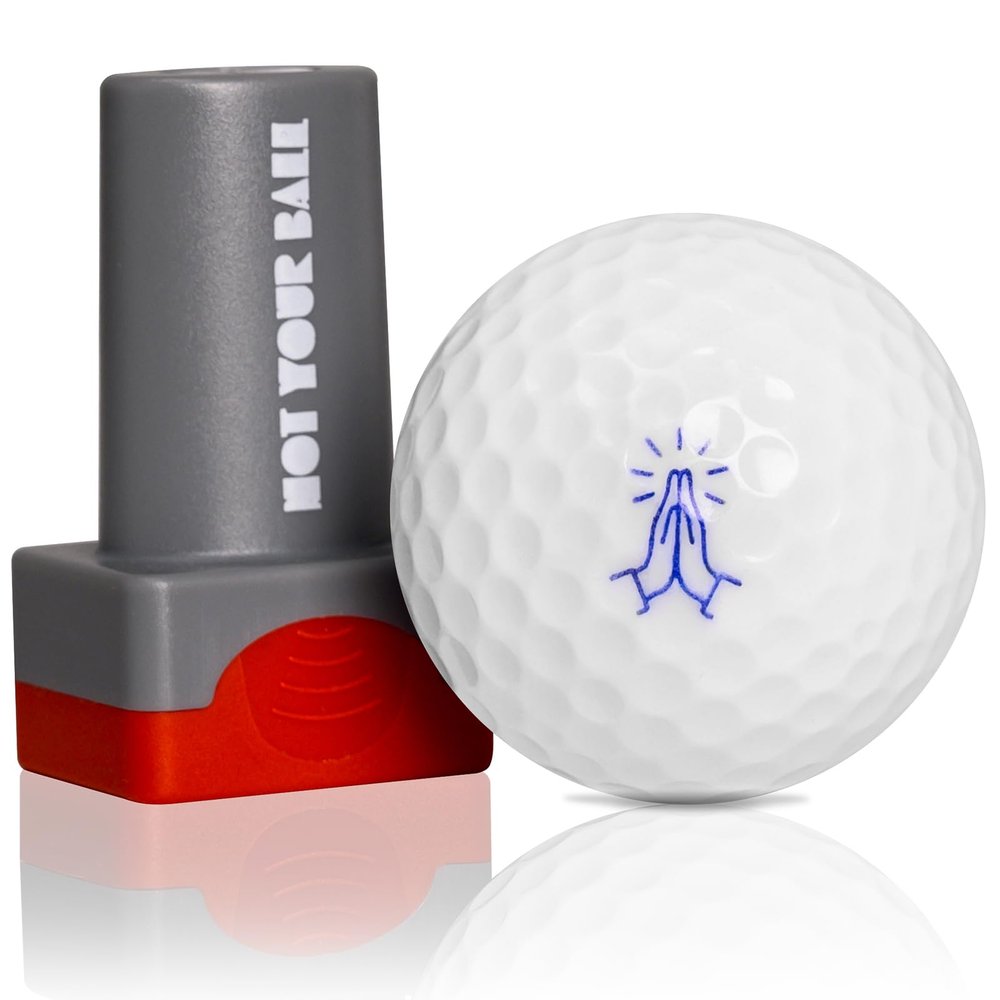 QUBI Golf Ball Stamp, Golf Ball Stamper, Self-Inking Golf Ball Stamp Marker to Identify Golf Balls, Golf Gift Golf Accessories for Men and Women Golfers (Pray Birdies)