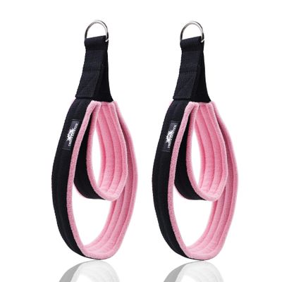 1 Pair Enhanced Pilates Double Loop Straps for Reformer, Thickened D-Ring Handle Straps, Yoga Exercise Accessories in 2 Lengths and Multicolor for Home Gym Workout