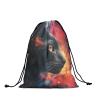 Black Cat Gymnastics Grip Bag Grip Bags for Gymnasts Watercolor Animal Drawstring Grip Bags for Towel view 2