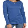 Long Sleeve Shirts for Women Crew Neck Basic Tee Fashion Womens Tops Light Blue view 1
