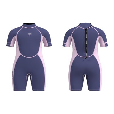 Jsnorklet Kids Wetsuit for Girls, 3mm Back Zip Toddlers Neoprene Shorty Diving Suits Keep Warm in Cold Water for Swimming Snorkeling Surfing
