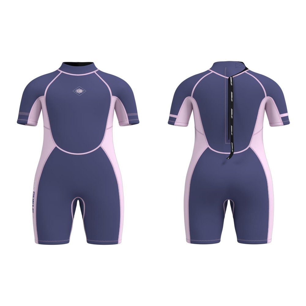Jsnorklet Kids Wetsuit for Girls, 3mm Back Zip Toddlers Neoprene Shorty Diving Suits Keep Warm in Cold Water for Swimming Snorkeling Surfing