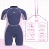 Jsnorklet Kids Wetsuit for Girls, 3mm Back Zip Toddlers Neoprene Shorty Diving Suits Keep Warm in Cold Water for Swimming Snorkeling Surfing view 2