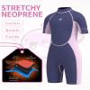 Jsnorklet Kids Wetsuit for Girls, 3mm Back Zip Toddlers Neoprene Shorty Diving Suits Keep Warm in Cold Water for Swimming Snorkeling Surfing view 3
