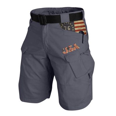 NineFit Basics Men's Cargo Shorts Graphic Tactical Shorts with Zipper Pockets Outdoor Hiking Fishing Shorts for Men Golf Shorts American Flag Shorts for Men Cargo Shorts for Men Shorts Dark Gray X-Large