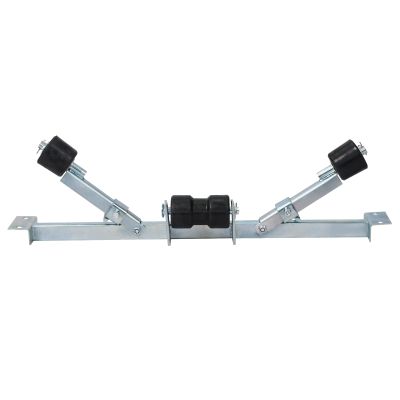 Adjustable Boat Trailer Bottom Support Bracket, with Keel Rollers - Zinc-Coated Steel Holder Suitable for Boats from 24.61" to 40.6" Wide, Silver