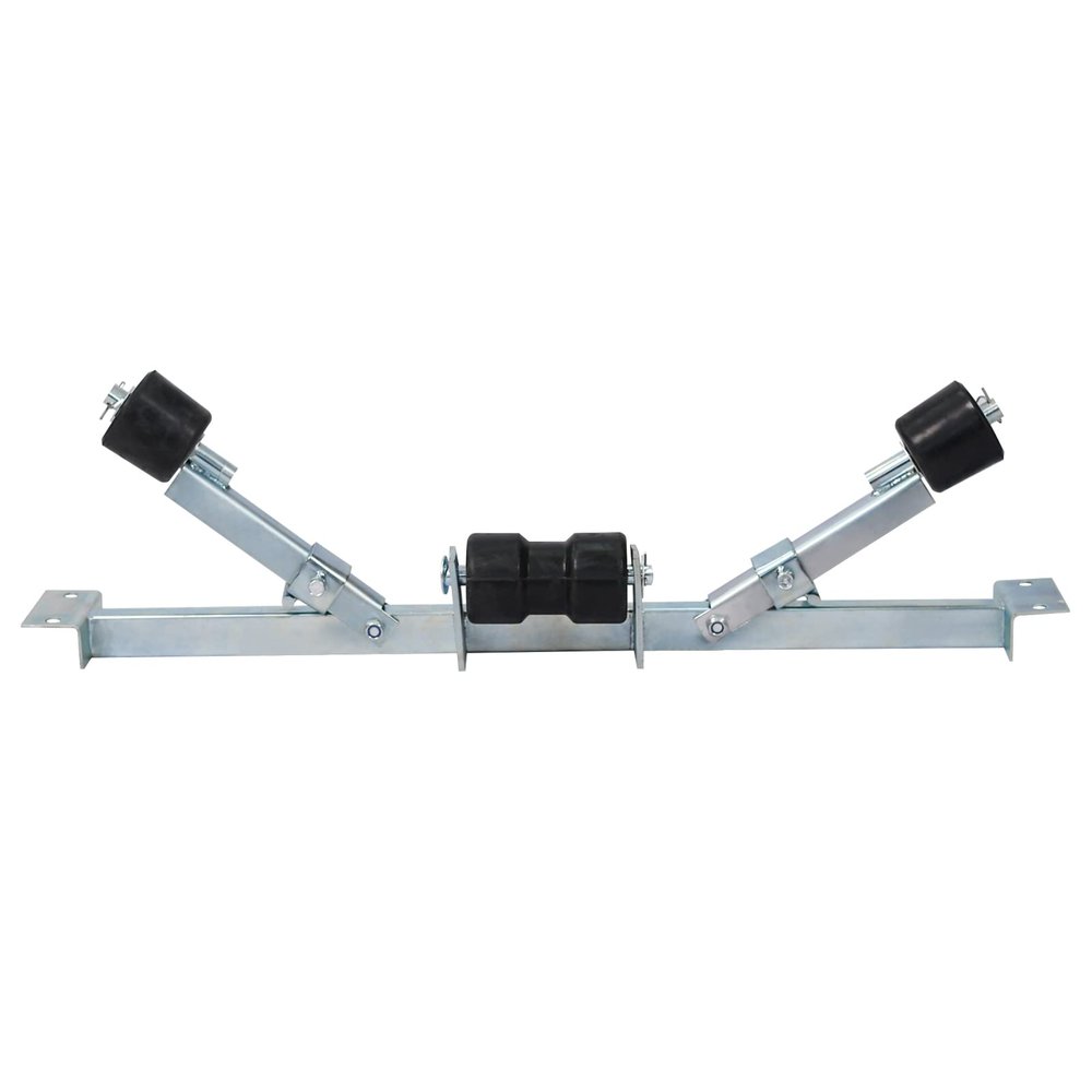 Adjustable Boat Trailer Bottom Support Bracket, with Keel Rollers - Zinc-Coated Steel Holder Suitable for Boats from 24.61" to 40.6" Wide, Silver