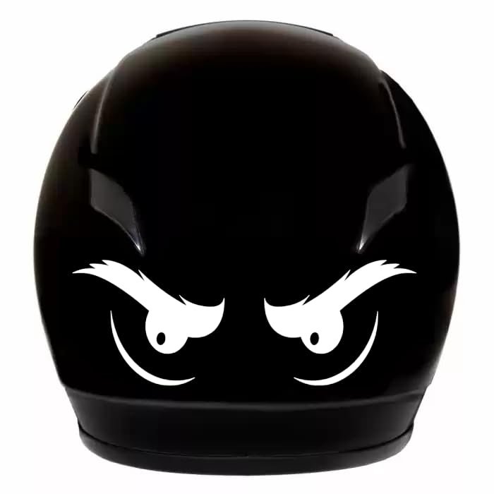 NineFit Basics Evil Sinister Eyes Vinyl Decal Sticker Design #3 Waterproof Motorcycles Motorbikes Motor Bicycles Bikes Helmets Car Laptop Phone (Silver, 3"" x 1.1"")