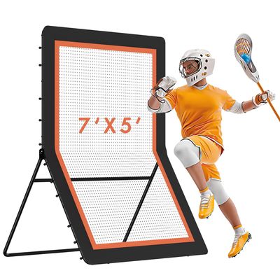 MR Lacrosse Rebounder 7x5, Throwback Net with 5 Bounce Back Rebound Angles, Pitch Back Return Net, Rebound Wall for Lacrosse, Baseball, Softball, Soccer, Football, Basketball, Volleyball, Tennis