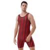 Linjinx Men's One Piece Swimsuit Bikini Water Sports Super Speed Dry Charm Muscle Bodysuit Jumpsuit Red&Black Medium view 1