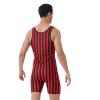Linjinx Men's One Piece Swimsuit Bikini Water Sports Super Speed Dry Charm Muscle Bodysuit Jumpsuit Red&Black Medium view 2