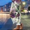 Akivide Women's Floral Cropped Linen Pants Summer Elastic Waist Straight Leg Casual Beach Trousers with Pockets view 2