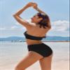 AI'MAGE Women's High Waisted Bikini Sets Tummy Control Swimsuits 2026 Two Piece Bathing Suits Color Block HalterSwim Suits, Black, S view 4