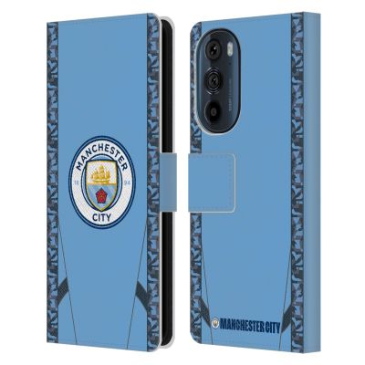 Head Case Designs Officially Licensed Manchester City Man City FC Home 2024/25 Badge Kit Leather Book Wallet Case Cover Compatible with Motorola Edge 30