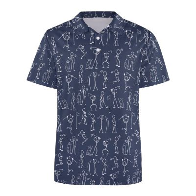 Golfer Hawaiian Golf Shirts for Women Polo Short Shirts Outfit Moisture Wicking Shirts Large