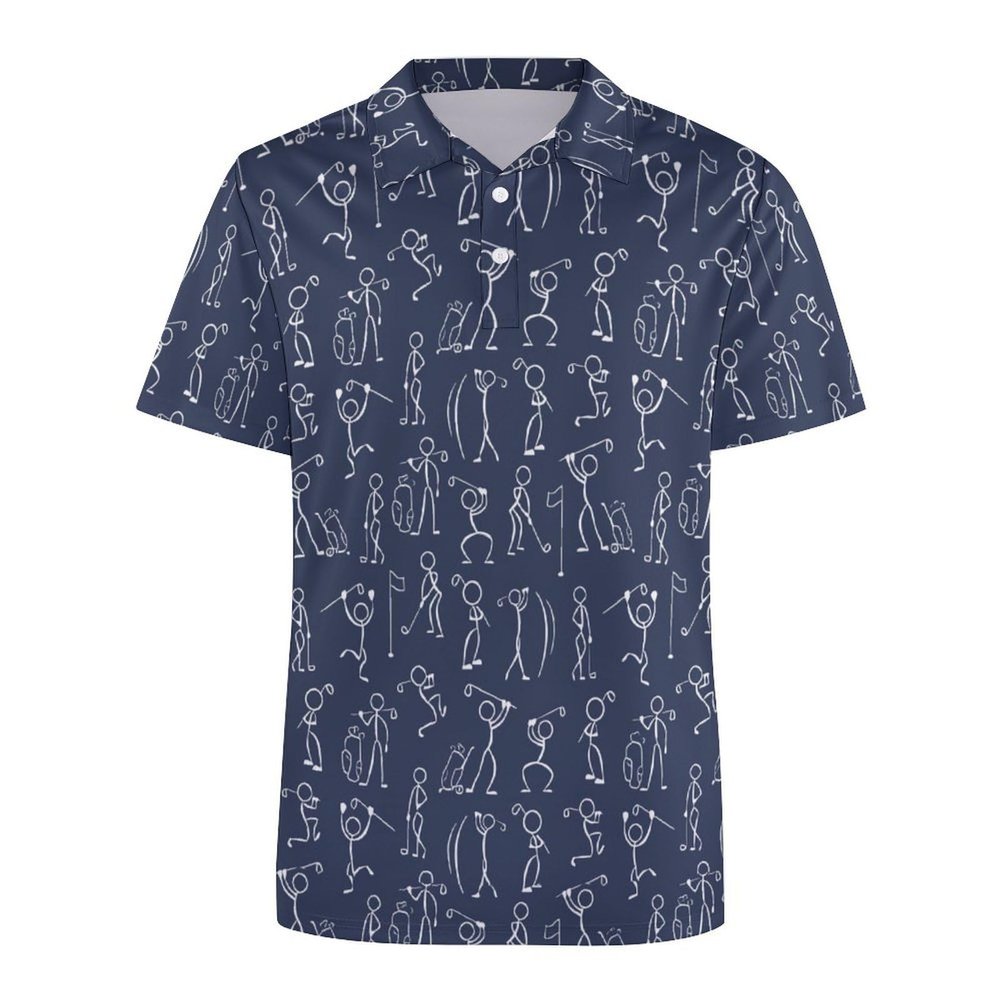 Golfer Hawaiian Golf Shirts for Women Polo Short Shirts Outfit Moisture Wicking Shirts Large