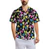 80s Shirts for Men 90s Hawaiian Short Sleeves Printed Casual Button Up Shirts Retro Costumes(80s90s-3-L) view 1
