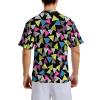 80s Shirts for Men 90s Hawaiian Short Sleeves Printed Casual Button Up Shirts Retro Costumes(80s90s-3-L) view 2