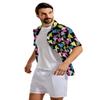 80s Shirts for Men 90s Hawaiian Short Sleeves Printed Casual Button Up Shirts Retro Costumes(80s90s-3-L) view 4