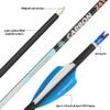 ZSHJGJR 32 Inch Pure Carbon Arrows ID 4.2mm Targeting Arrows Spine 300 400 500 600 700 800 900 1000 for Archery Competition Target Shooting Hunting 6/12Pack (12, Blue White, Spine 500) view 2