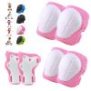 6PCS Kids Protective Gear Set, Knee Pads for Kids 3-10 Years Old, Toddler Elbow Pads, Wrist Guards, Skating Cycling Bike Rollerblading Scooter, Upgraded & Durable Material, Boys, Girls,Youth, Pink view 1