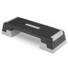 NineFit Basics Aerobics Stepper Platform for Exercise with Risers, 6 inch - 8 inch-10 inch Adjustable Compact Workout Step for Cardio, Core and Strength Training, Black & Gray view 1