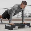NineFit Basics Aerobics Stepper Platform for Exercise with Risers, 6 inch - 8 inch-10 inch Adjustable Compact Workout Step for Cardio, Core and Strength Training, Black & Gray view 3